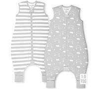 Mama Cheetah Sacco nanna con piedi 3T-4T, 1,0 TOG in cotone biologico con gambe, sacco a pelo per camminatori, grande