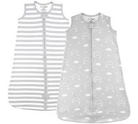 Mama Cheetah - Sacco nanna per bambini, 0,5 TOG, coperta indossabile per bambini in cotone biologico, sacco a pelo con cerniera a 2 vie, sacco a pelo leggero e traspirante, grande (12-18 mesi), nuvole