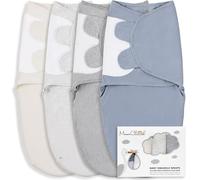 Mama Cheetah - Set di 4 coperte per fasciatura in cotone biologico, per neonati, facili da usare, per ragazzi e ragazze, da 0 a 3 mesi, essenziali per neonato