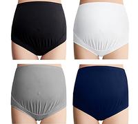 Mama Cotton High Waist Maternity Panties Mutande da Uomo, Stili Classici a Vita Alta-Multicolore-a Confezione da 4, XL (Pacco da 4) Donna