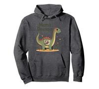 Mama Dinosaur: Carino Preistorico Mamma Amore Felpa con Cappuccio, Unisex per Adulti, Grigio Scuro, L