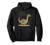 Mama Dinosaur: Carino Preistorico Mamma Amore Felpa con Cappuccio, Unisex per Adulti, Nero, L