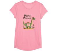 Mama Dinosaur: Carino Preistorico Mamma Amore Maglietta, Ragazze, Rosa, L