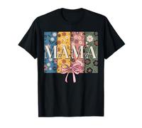 Mama Floral Estetica Fiocco Rosa Festa della Mamma Coquette Maglietta