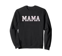 Mama Floral Patchwork Style Lettering Cute Vintage Mom Felpa