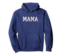 Mama Floral Patchwork Style Lettering Cute Vintage Mom Felpa con Cappuccio