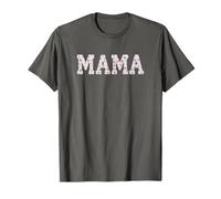 Mama Floral Patchwork Style Lettering Cute Vintage Mom Maglietta