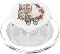 Mama Floral Wreath Gingham Bow Graphic Design PopSockets PopGrip per MagSafe