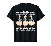 Mama Goose With Baby Oche Vintage Nastro Blu Oca Amante Oca Maglietta