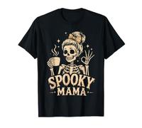 Mama Halloween Camicie Spooky Mama Skeleton caffè Maglietta