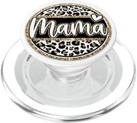 Mama Leopard Print Heart Pattern Aesthetic Motherhood PopSockets PopGrip per MagSafe