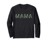 Mama Lettere Floreali Verde Salvia Estetica Maglia a Manica