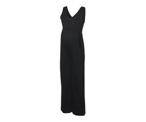 Mama.licious Neck Jumpsuit Mlivy SL Jrs Noos-Tuta con Scollo a V, Nero, L Donna