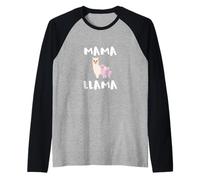 Mama Llama Funny Cute Mom Maglia con Maniche Raglan