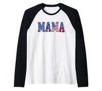 Mama Mom Madre Bandiera Americana Patriot Mom Maglia con Maniche Raglan