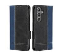 MAMA MOUTH Cover Per Samsung Galaxy S24, Custodia Flip Pelle Portafoglio, Magnetica Libro Slim Silicone TPU Bumper Cover S24, Wallet con Slot Schede Supporto Antiurto Case Per Galaxy S24 Blu Nero