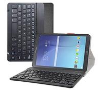 Mama Mouth Custodia per tastiera Galaxy Tab E 9.6, con supporto sottile in pelle PU, con tastiera Romovable per Samsung Galaxy Tab E 9.6/E Nook 9.6 T560 T561 T567 Verizon 4G LTE, nero