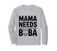 Mama Needs Boba Carino Bubble Tea Amante Maglia a Manica