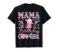 Mama of The Birthday Cow-Girl Rosa Rodeo Western Maglietta