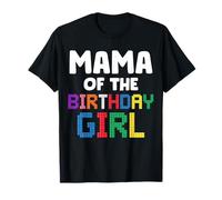 Mama of The Birthday Girl Master Builder Mattoncini Blocchi Maglietta