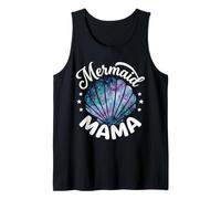 Mama of The Birthday Sirena Shell Rosa Fiore Corrispondenza Canotta