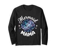 Mama of The Birthday Sirena Shell Rosa Fiore Corrispondenza Maglia a Manica