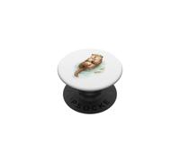 Mama Otter e Baby Otter Abbracciare Acquerello PopSockets PopGrip Adesivo