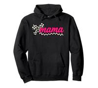 Mama Pink Script Scacchi Fiocco Retro Mamma Felpa con Cappuccio