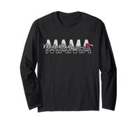 Mama Retro Block Lettere con Script Mama Cuore Maglia a Manica