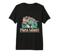 Mama Saurus Dinosaur retrò Divertente per Le Mamme Maglietta Premium