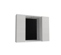 Mama Store AT372SRLOLBI, SPECCHIERA Bagno con 2 VANI Contenitore e Luce LED-Bianco Artico, L. 81 CM X P. 16 CM X H. 60 CM