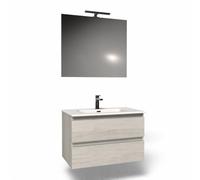 Mama Store Atena Composizione Doppio Cassetto con Gole Quercia Bianco 81x53x47