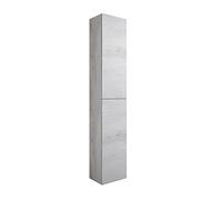 Mama Store Colonna sospesa reversibile a 2 ante, 30 x 22 x 160 cm, Legno ingegnerizzato, Rovere Bianco, L. 30 X P. 22 X H. 160 CM