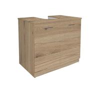 Mama Store Copricolonna Mobile in Kit da Montare Sottolavabo con 2 Ante Quercia Naturale, L. 70cm x P. 46cm x H.62cm
