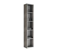 MaMa Store ERA Mobile Colonna Libreria Montata Reversibile Sospesa a Giorno, Quattro Ripiani in Legno GRIGIO CEMENTO, L. 30 X P. 22 X H. 160 Cm