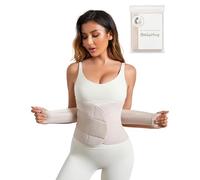 Mama Stuff BellyHug - Fascia Post Parto per Recupero Addominale | Pancera Contenitiva Ideale Dopo Cesareo, Compressione Regolabile e Traspirante (Beige, XL)