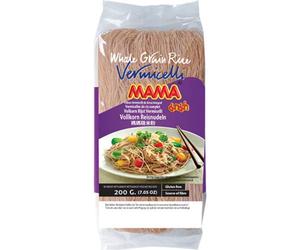 MAMA Vermicelli Riso Integrale 200g - Pasta Asiatica | Noodles di riso integrale della Tailandia, facili da preparare, qualità premium per cucina asiatica autentica