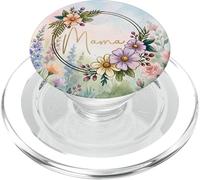 Mama Watercolor Floral Wreath Aesthetic Motherhood PopSockets PopGrip per MagSafe