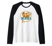 Mama Western Cow Print Lasso Heart Watercolor Maglia con Maniche Raglan