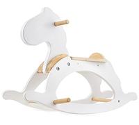 Mamabrum - Cavallo a Dondolo in Legno Bianco, Classico e Chic, Giocattolo per Bambini e Bambine a Partire da 1 Anno