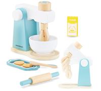 Mamabrum Cucina Legno per Bambini - Set Cucina con Frullatore Giocattolo e Accessori - Gioco Educativo Montessori in Legno Naturale dai 3 Anni