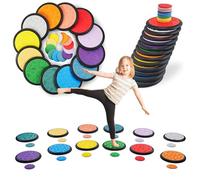 mamabrum Dischi Sensoriali Colorati per Bambini - 24 Pezzi, Diverse Dimensioni E Texture, Colori Pastello, Antiscivolo PP E TPE, Sviluppa Motricità E Integrazione Sensoriale, per Bambini 3+