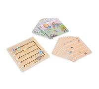 Mamabrum Gioco Memory in Legno - "Dove Sono Gli Animali?" con Tabellone Labirinto e 20 Carte, Stimola i Sensi e Allena la Memoria nei Bambini