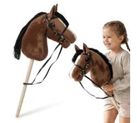mamabrum Hobby Horse - Cavallo Marrone a Bastone per Bambini, 68 cm