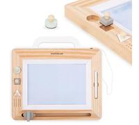Mamabrum Lavagna per Bambini con Timbri in Legno - Giochi Bambini 3 Anni per Imparare a Scrivere e Disegnare - Tavolo Magnetico Educativo con Stilo di Sicurezza