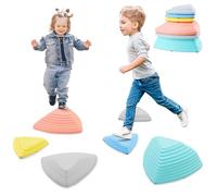 Mamabrum Set Di Pietre Da Equilibrio 6 Pezzi - Colori Pastello, Antiscivolo, Plastica Resistente, Sviluppa Motricità Ed Equilibrio, Per Bambini 3+, Fino A 100 kg, Facile Da Pulire