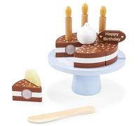 Mamabrum Torta di Compleanno in Legno - Gioco Bambina 3 Anni con Fette Magnetiche da Tagliare, Candele e Accessori - Set Educativo per Giochi di Ruolo, Giochi Bimba 3 Anni con Coltello e Piatto