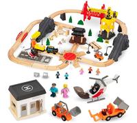 Mamabrum Treno in Legno, Treno a Pile - Città, Aerogaro con Torre, Gru Mobile con Ascensore, Treni, Figure Umane, Vie, Luci di traffico