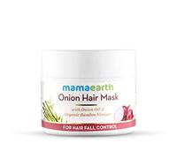 Mamaearth Maschera per capelli all'olio di cipolla con aceto di bambù biologico, controlla la caduta e i danni dei capelli, rafforza le radici, formula nutriente per un cuoio capelluto sano, 200 ml