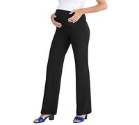 MAMAJEANS Cinzia - Pantalone Premaman Relax, Ultra Comodo, Elegante per Ogni Occasione, Un Vero Jolly per La Gravidanza - Made in Italy (3XL, Viscose-Nero)